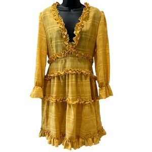 New Cupshe Yellow Dress ballon sleeve size medium